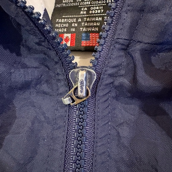 Vintage 90s Adidas Classic Big Trefoil Logo Hooded Jacket Youth S VTG RARE Navy - Picture 6 of 7